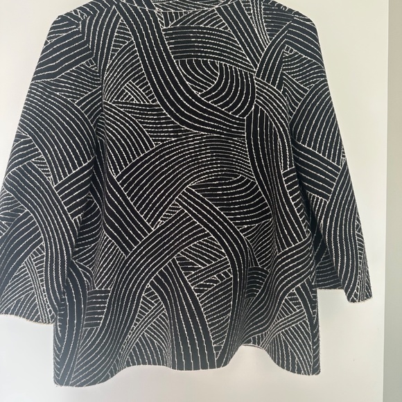 Black and White Patterned Anthropologie Cardigan Jacket - Picture 2 of 4